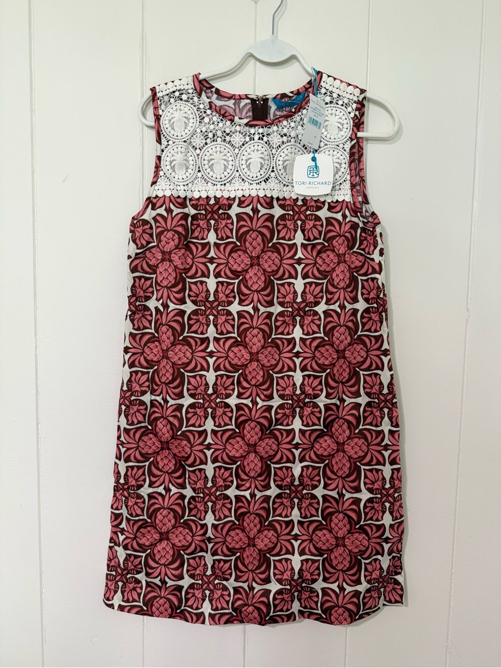Tori Richard Sweet LF Lola Dress pineapple lace A- Line